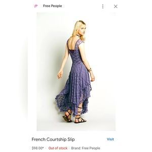 FREE PEOPLE Intimately French Courtship Slip, sz XS $98- BEAUTIFUL!